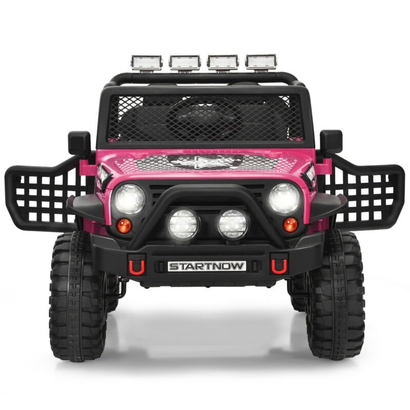 12V Kids Electric Ride On Truck with Remote Control and Operation Lever-Pink view 7