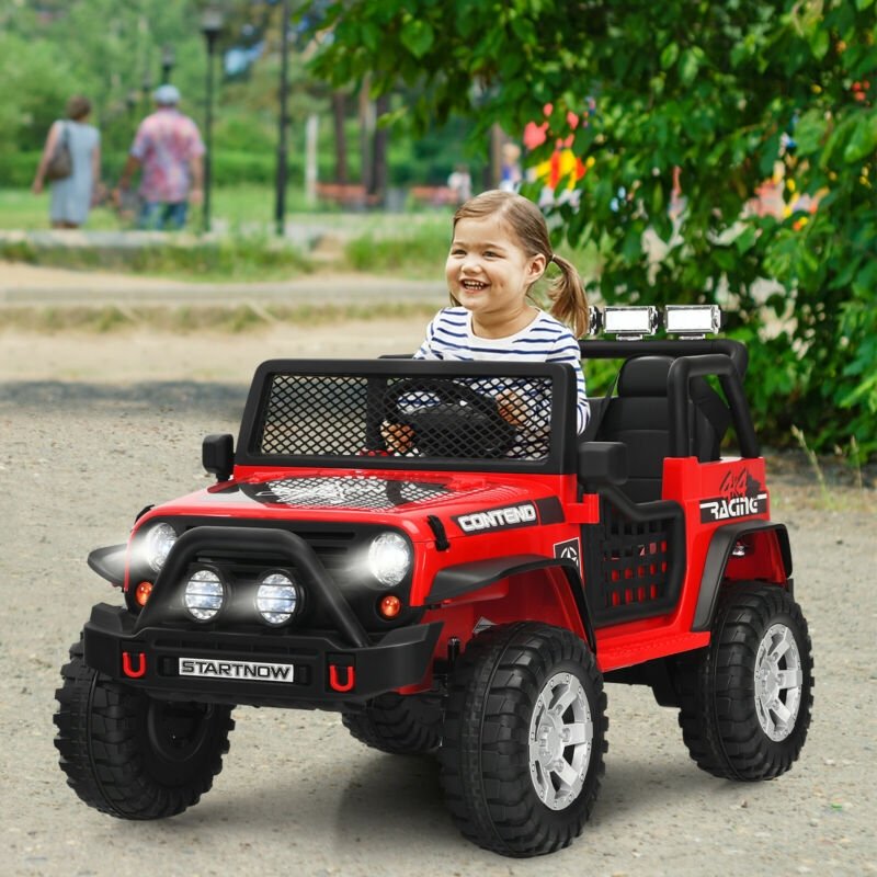 12V Kids Electric Ride On Truck with Remote Control and Operation Lever-Red view 3