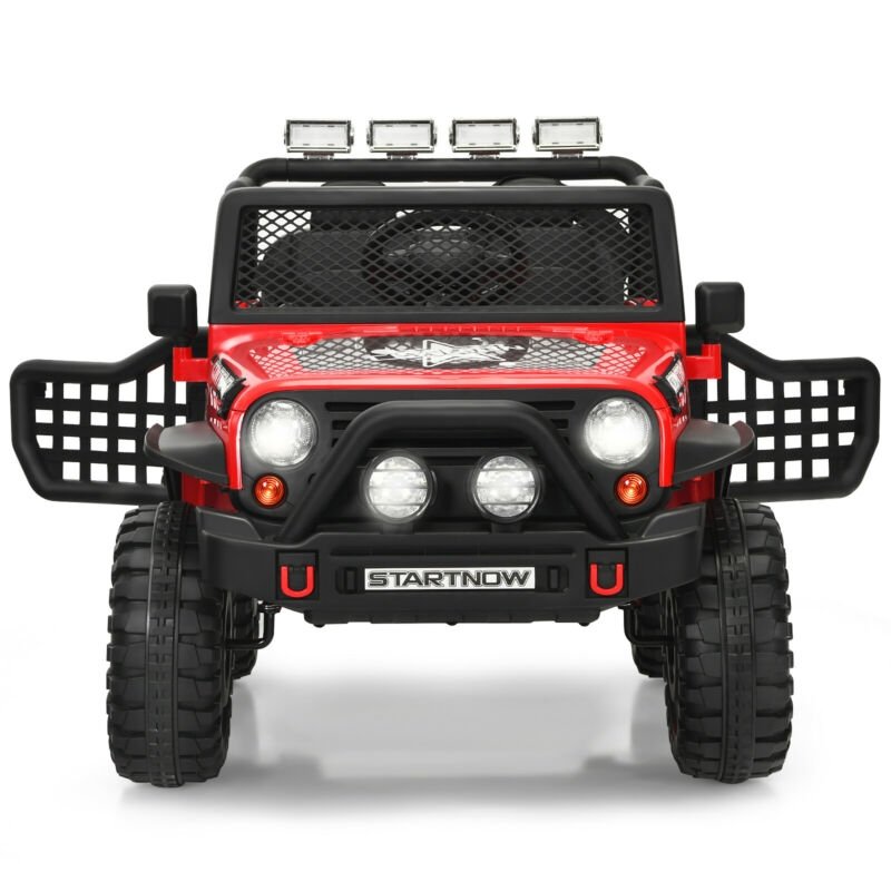 12V Kids Electric Ride On Truck with Remote Control and Operation Lever-Red view 4
