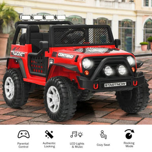 12V Kids Electric Ride On Truck with Remote Control and Operation Lever-Red view 7