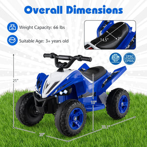 12V Kids Ride On ATV 4-Wheeler Quad with LED Lights and 7 mph Max Speed-Navy view 5