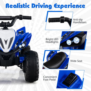 12V Kids Ride On ATV 4-Wheeler Quad with LED Lights and 7 mph Max Speed-Navy view 9