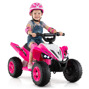 12V Kids Ride On ATV 4-Wheeler Quad with LED Lights and 7 mph Max Speed-Pink view 4