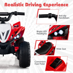 12V Kids Ride On ATV 4-Wheeler Quad with LED Lights and 7 mph Max Speed-Red view 7