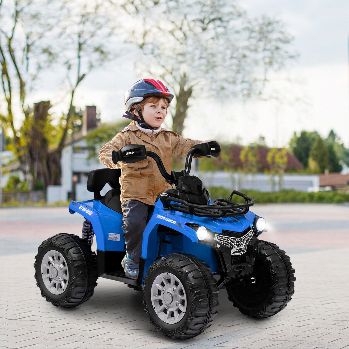 12V Kids Ride On ATV 4 Wheeler with MP3 and Headlights-Blue view 3