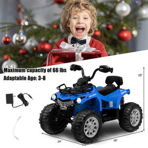 12V Kids Ride On ATV 4 Wheeler with MP3 and Headlights-Blue view 4