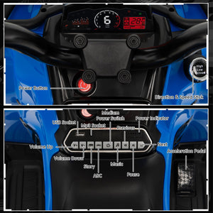 12V Kids Ride On ATV 4 Wheeler with MP3 and Headlights-Blue view 7