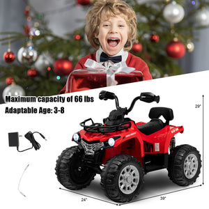 12V Kids Ride On ATV 4 Wheeler with MP3 and Headlights-Red view 4