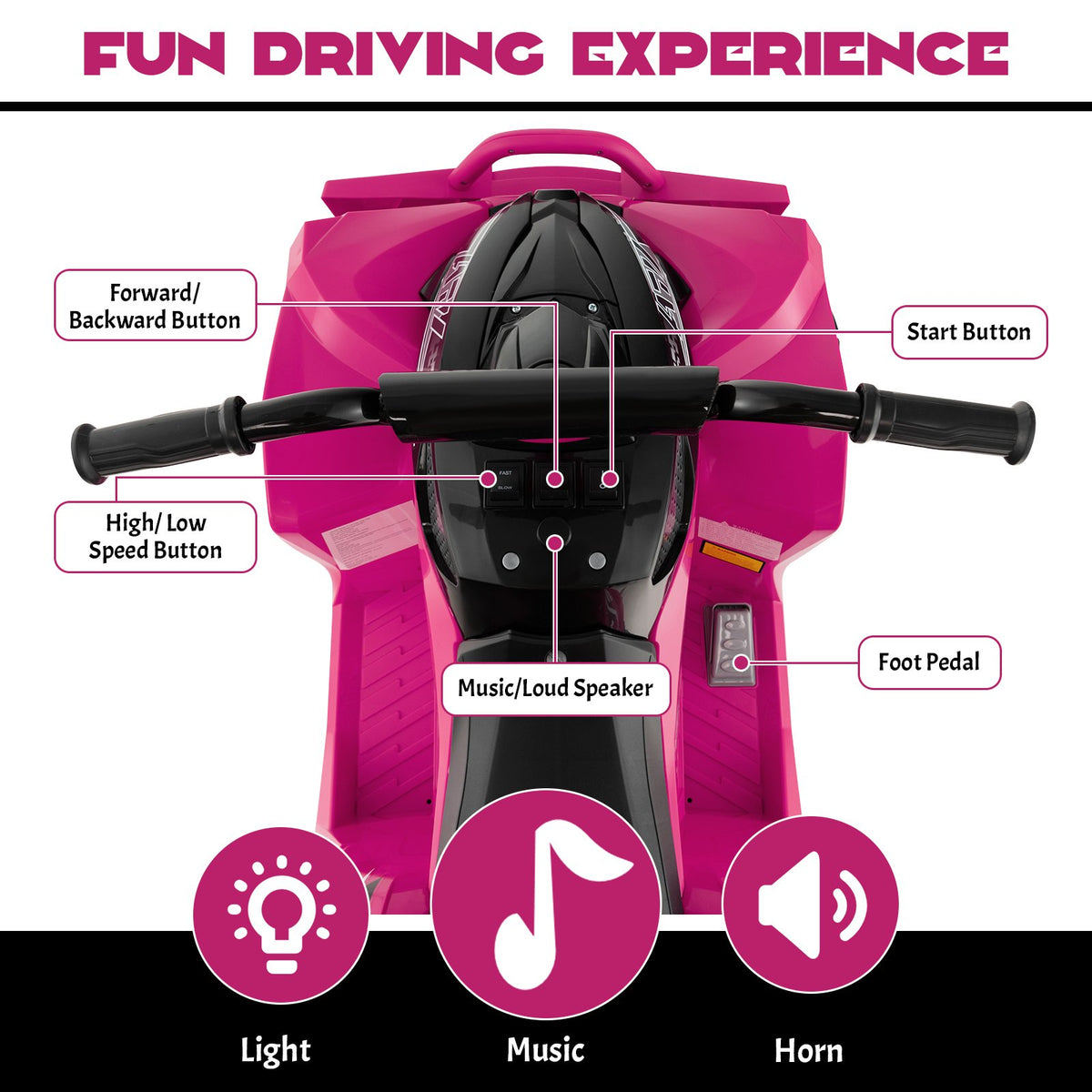 12V Kids Ride On ATV with High/Low Speed and Comfortable Seat view 7