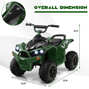 12V Kids Ride On ATV with High/Low Speed and Comfortable Seat-Army Green view 5