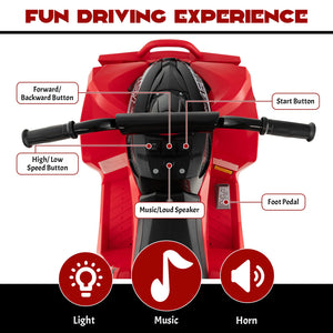 12V Kids Ride On ATV with High/Low Speed and Comfortable Seat-Red view 7