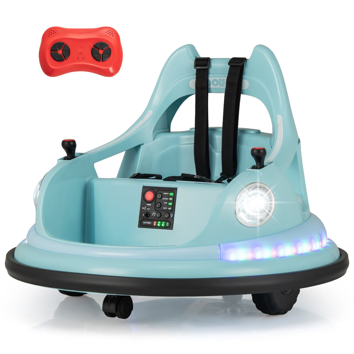 12V Kids Ride On Bumper Car with Remote Control and Dual Joysticks-Blue view 4