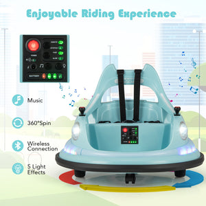 12V Kids Ride On Bumper Car with Remote Control and Dual Joysticks-Blue view 9