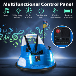 12V Kids Ride On Bumper Car with Remote Control and Flashing Lights-Blue view 8
