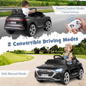 12V Kids Ride on Car Licensed Audi SQ8 with Remote Control and 3 Speeds-Black view 2