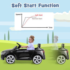 12V Kids Ride on Car Licensed Audi SQ8 with Remote Control and 3 Speeds-Black view 9