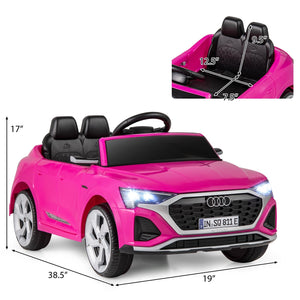 12V Kids Ride on Car Licensed Audi SQ8 with Remote Control and 3 Speeds-Pink view 4
