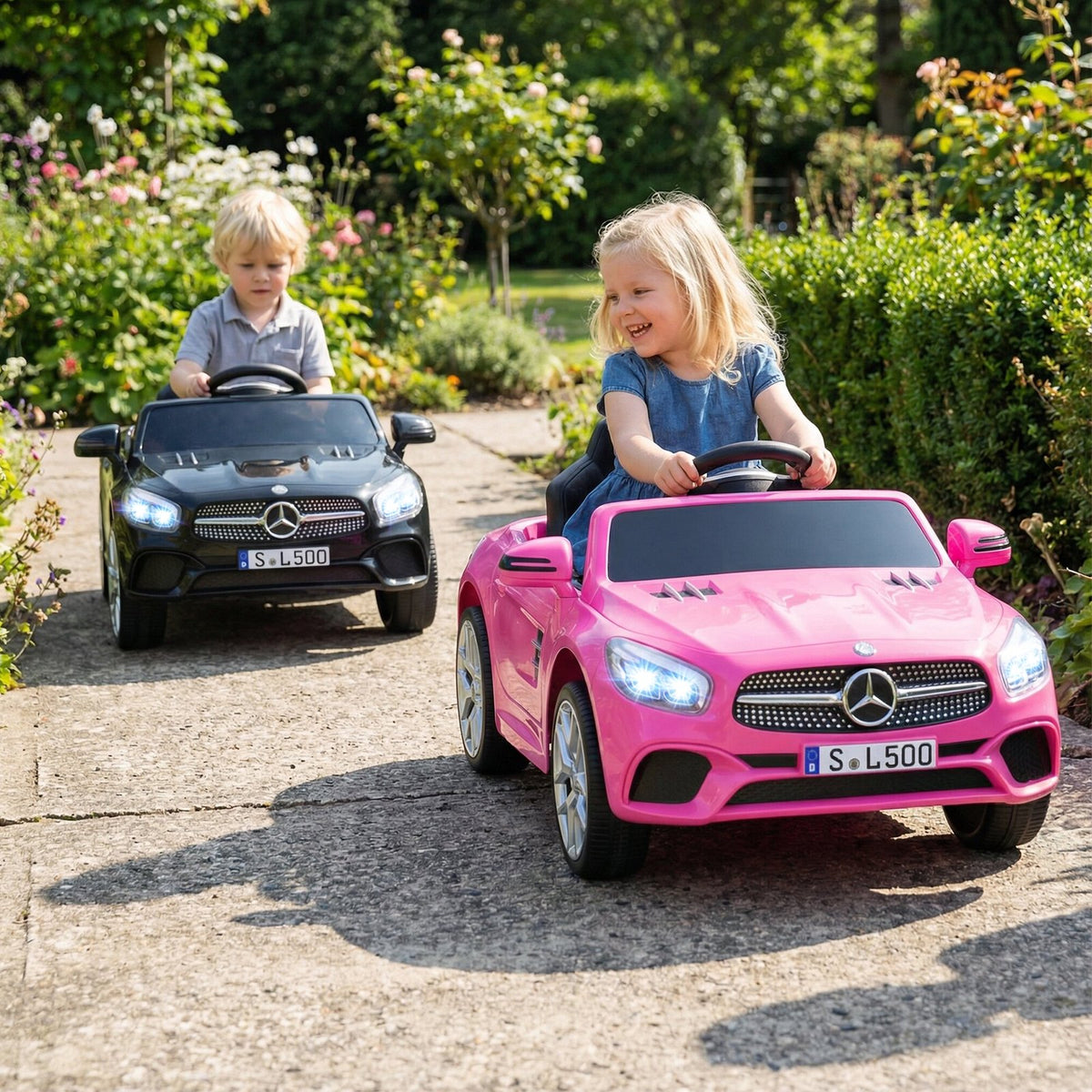 12V Kids Ride on Car Licensed Mercedes-Benz with Remote and Music-Pink view 3