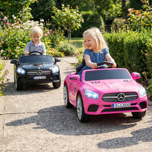 12V Kids Ride on Car Licensed Mercedes-Benz with Remote and Music-Pink view 3