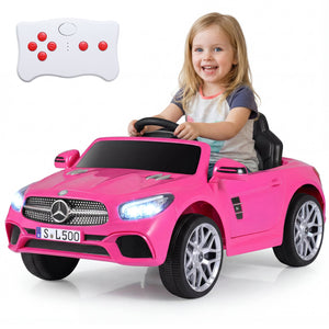 12V Kids Ride on Car Licensed Mercedes-Benz with Remote and Music-Pink view 4