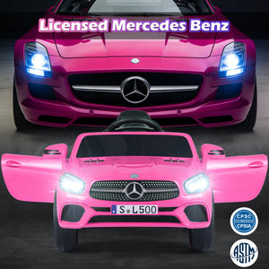 12V Kids Ride on Car Licensed Mercedes-Benz with Remote and Music-Pink view 6