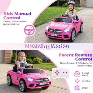 12V Kids Ride on Car Licensed Mercedes-Benz with Remote and Music-Pink view 7