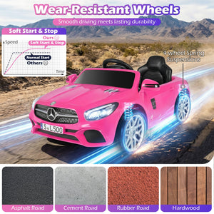 12V Kids Ride on Car Licensed Mercedes-Benz with Remote and Music-Pink view 9