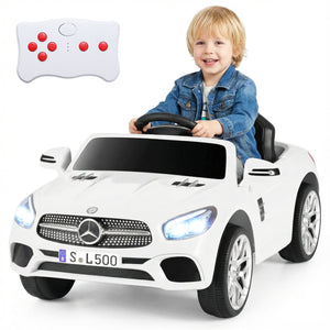 12V Kids Ride on Car Licensed Mercedes-Benz with Remote and Music-White view 4
