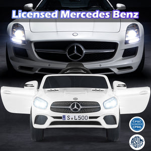 12V Kids Ride on Car Licensed Mercedes-Benz with Remote and Music-White view 6