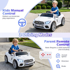 12V Kids Ride on Car Licensed Mercedes-Benz with Remote and Music-White view 7