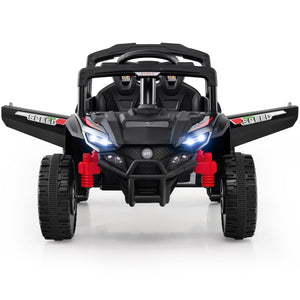 12V Kids Ride On Car UTV Electric Vehicle with LED Lights, Music and Horn-Black view 4