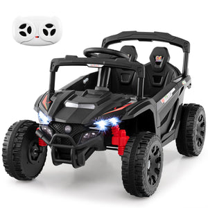 12V Kids Ride On Car UTV Electric Vehicle with LED Lights, Music and Horn-Black view 6