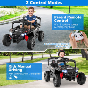 12V Kids Ride On Car UTV Electric Vehicle with LED Lights, Music and Horn-Black view 8