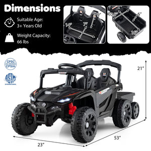 12V Battery Powered Ride On Tractor with Parent Remote Control-Dark Gray view 5