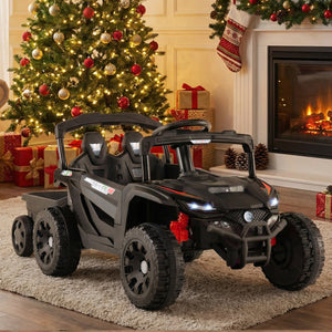 12V Battery Powered Ride On Tractor with Parent Remote Control-Dark Gray view 6
