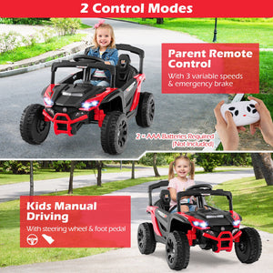 12V Kids Ride On Car UTV Electric Vehicle with LED Lights, Music and Horn-Red view 7