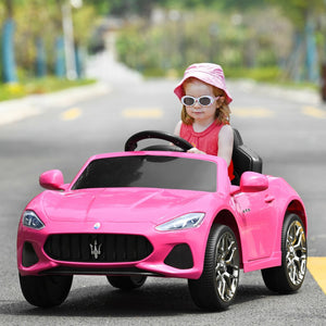 12V Kids Ride-On Car with Remote Control and Lights-Pink view 2