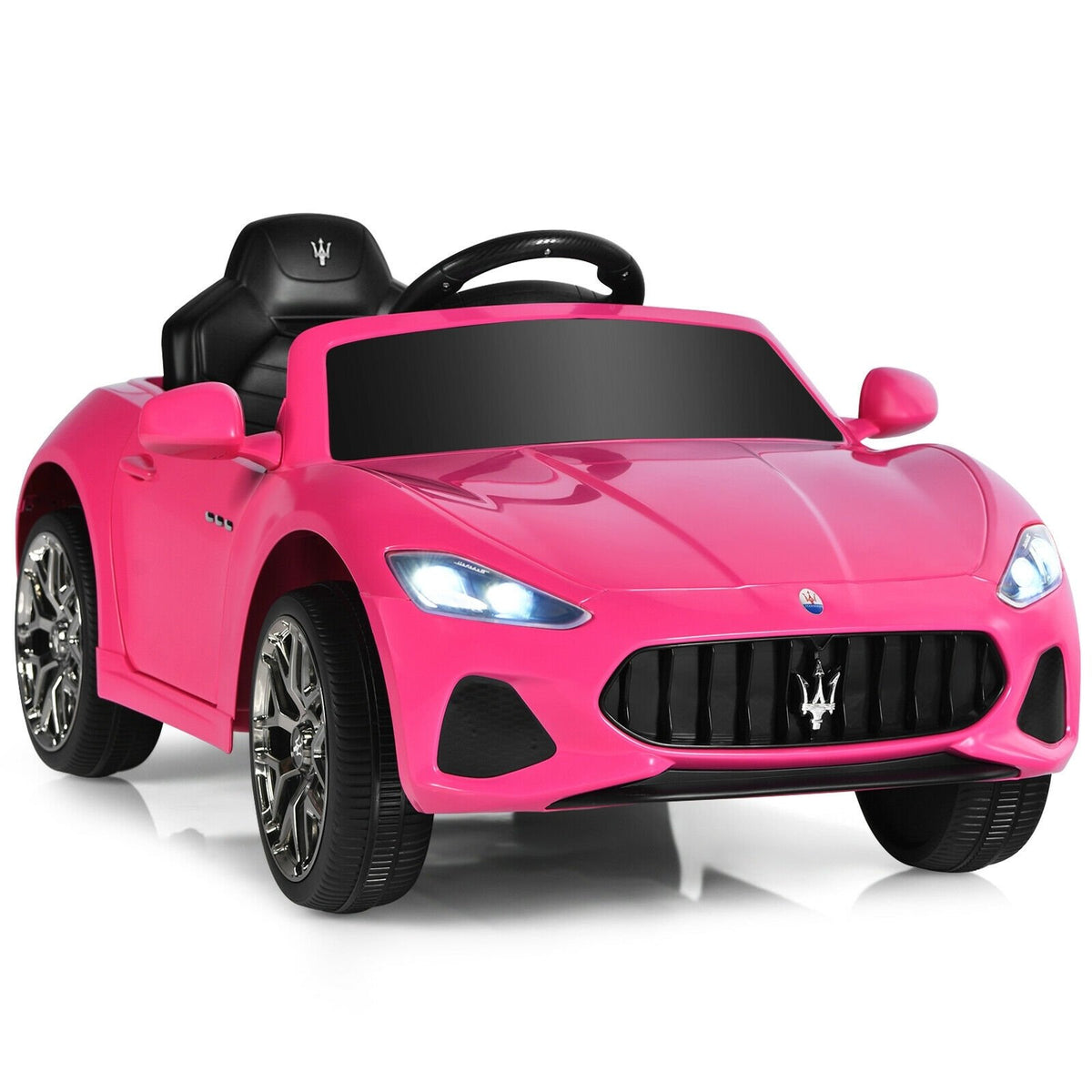 12V Kids Ride-On Car with Remote Control and Lights-Pink view 8