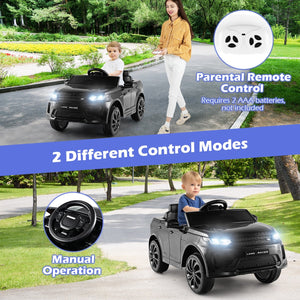 12V Kids Ride On Car with Remote Control Lockable Doors Slow Start System and LED Lights-Black view 9