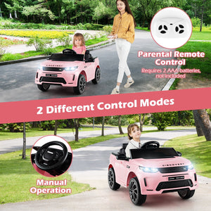12V Kids Ride On Car with Remote Control Lockable Doors Slow Start System and LED Lights-Pink view 9