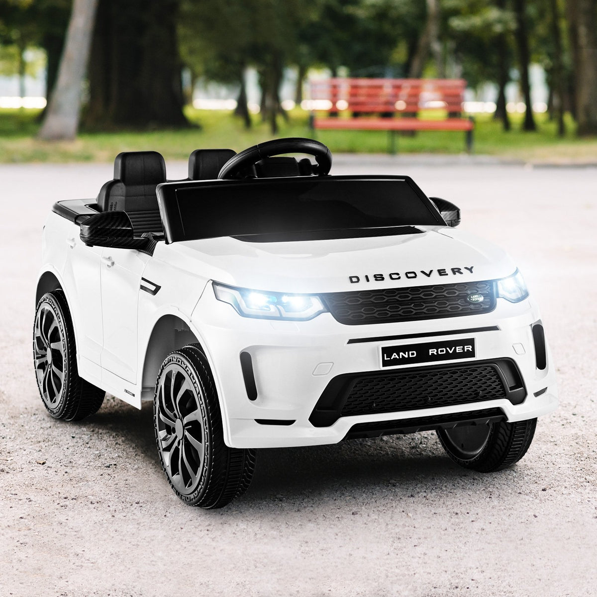 12V Kids Ride On Car with Remote Control Lockable Doors Slow Start System and LED Lights-White view 2