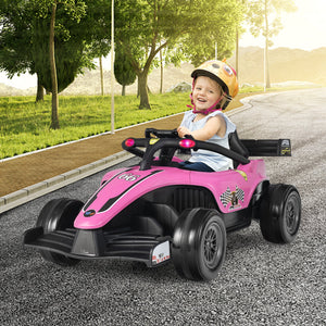 12V Kids Ride on Electric Formula Racing Car with Remote Control-Pink view 2