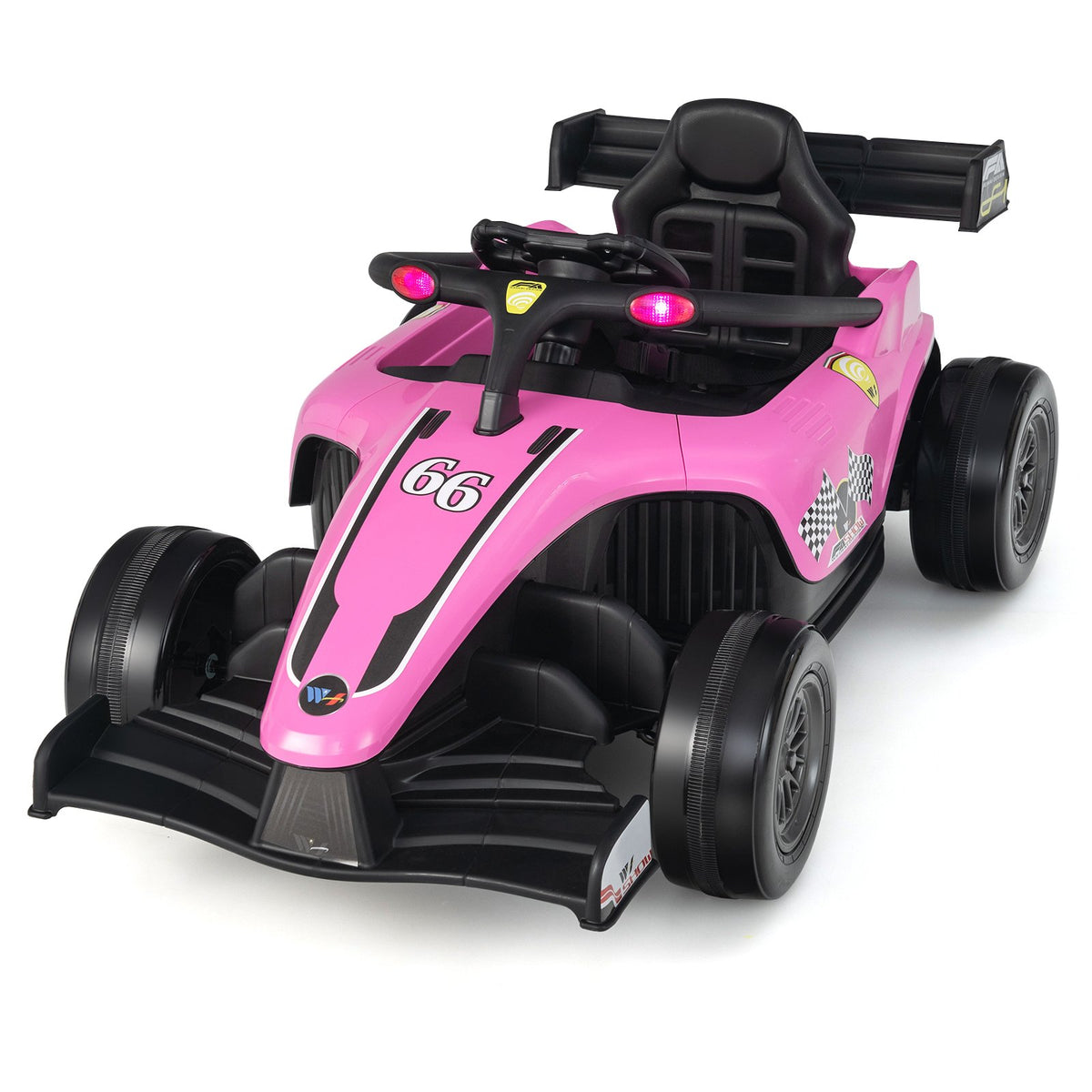 12V Kids Ride on Electric Formula Racing Car with Remote Control-Pink view 7