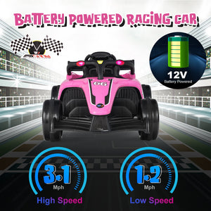 12V Kids Ride on Electric Formula Racing Car with Remote Control-Pink view 9