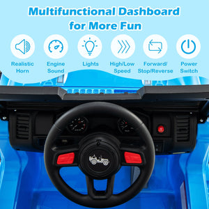 12V Kids Ride-on Jeep Car with 2.4 G Remote Control-Blue view 5