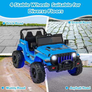 12V Kids Ride-on Jeep Car with 2.4 G Remote Control-Blue view 9