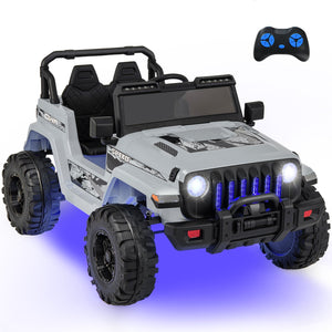 12V Kids Ride-on Jeep Car with 2.4 G Remote Control-Gray