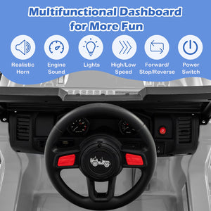 12V Kids Ride-on Jeep Car with 2.4 G Remote Control-Gray view 6