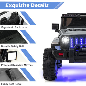 12V Kids Ride-on Jeep Car with 2.4 G Remote Control-Gray view 7