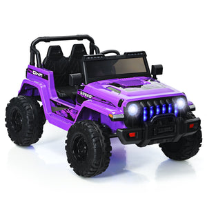 12V Kids Ride-on Jeep Car with 2.4 G Remote Control-Purple view 3
